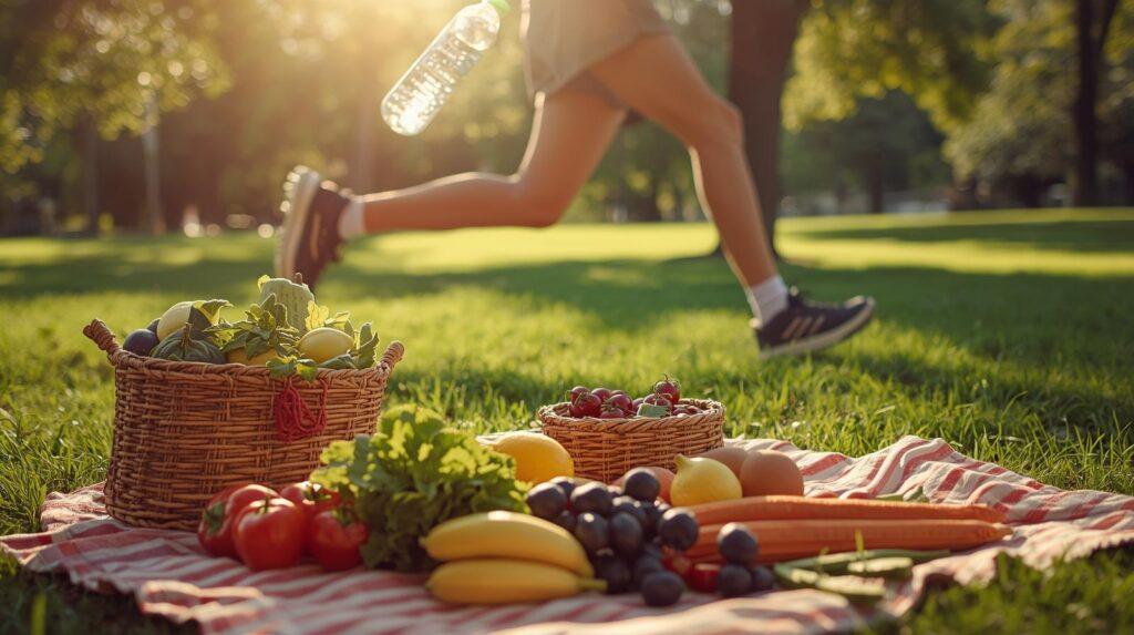 egészséges étkezés, sport, fotorealisztikus